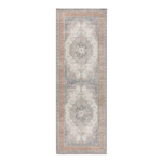 “Traditional washable hallway runner with vintage medallion pattern and non‑slip backing”