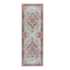 “Moroccan inspired washable hallway runner with distressed medallion pattern and non‑slip backing”