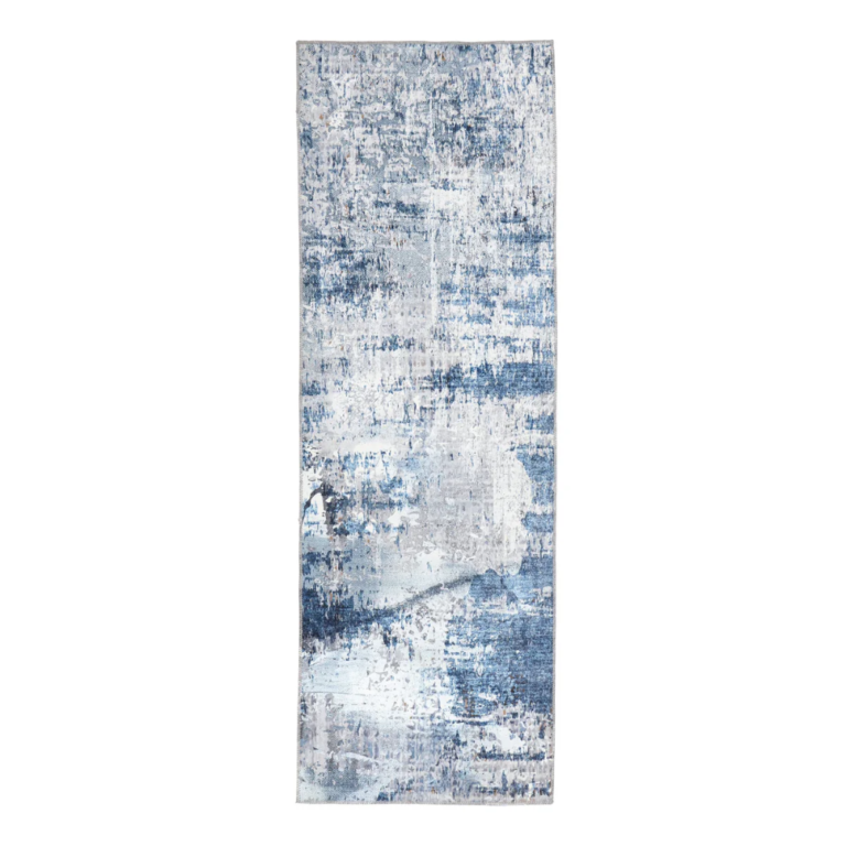 “Origins Washable Arctic Scape Ice runner with cool abstract design”