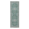 “Emerald green washable Windsor rug with vintage medallion pattern and non‑slip backing”