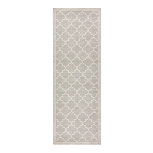 “Washable Château hallway runner in neutral tones with non‑slip backing”