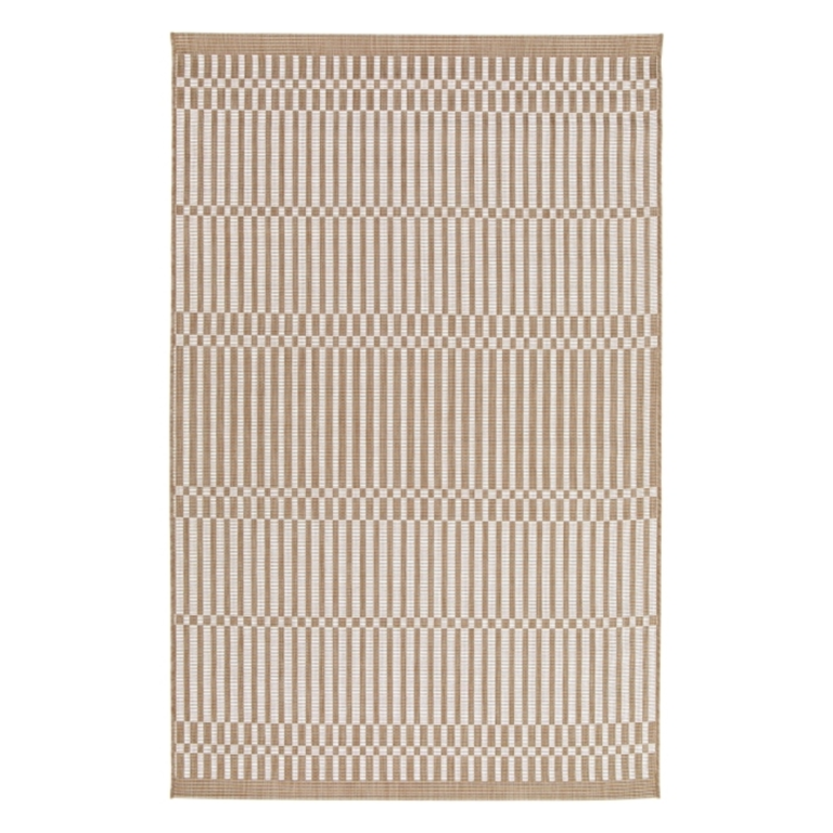 warm natural‑shade flatweave rug with gentle texture for modern spaces