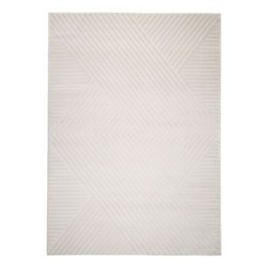 neutral ivory rug with structured diamond motifs and gentle gradient detailing