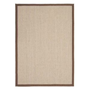 Sisal Bouclé Mocha rug with warm mocha tones and a structured bordered finish