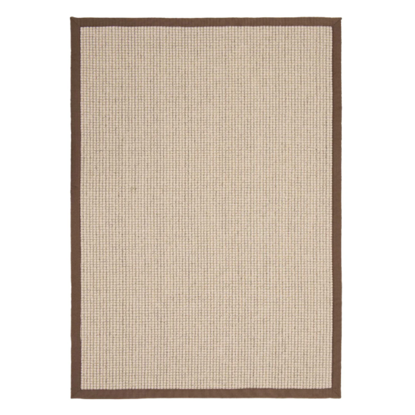 Sisal Bouclé Mocha rug with warm mocha tones and a structured bordered finish