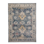 Lightly distressed rug for open‑plan spaces