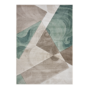 Orbit Runar Green rug with soft green tones and a subtle circular pattern, shown laid flat in a modern interior.