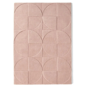 Origins Penny Blush rug featuring a soft blush tone and subtle circular wool detailing.