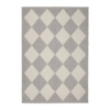 beige indoor outdoor rug featuring a soft geometric diamond design