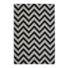 monochrome chevron rug with a clean, structured pattern