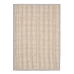Sisal Bouclé Soft Grey rug with a cool grey tone and refined border detail