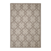 taupe tile‑pattern flatweave rug with a clean geometric layout