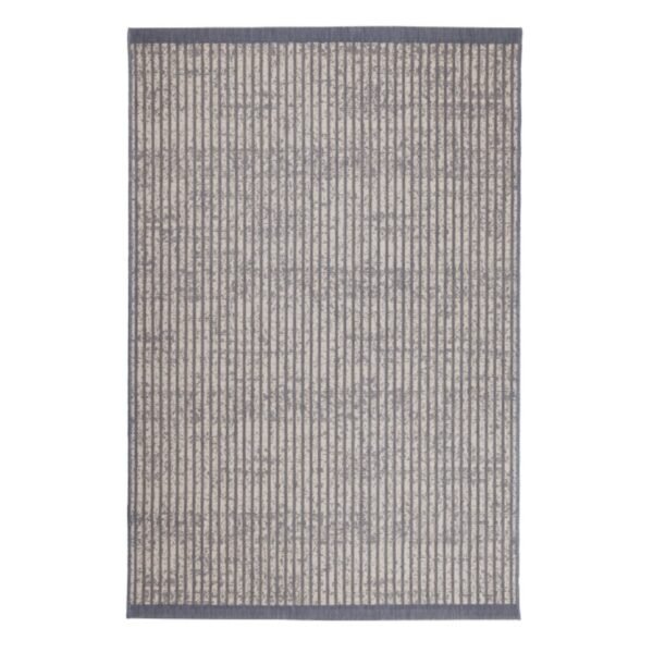 indoor outdoor rug in deep navy with subtle hatch detailing