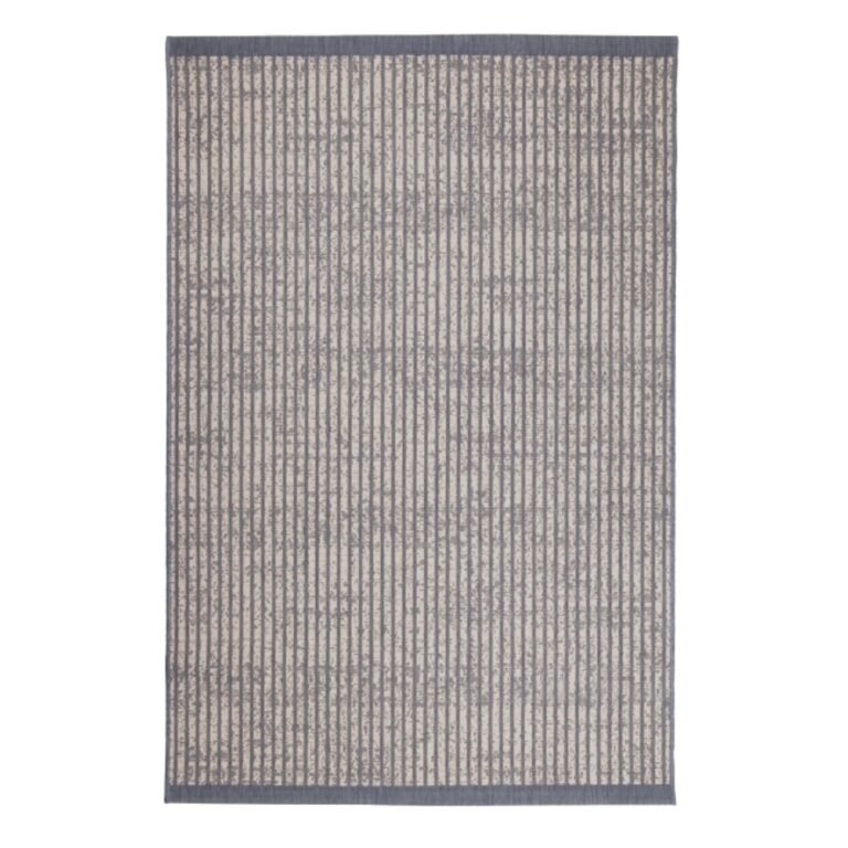 indoor outdoor rug in deep navy with subtle hatch detailing