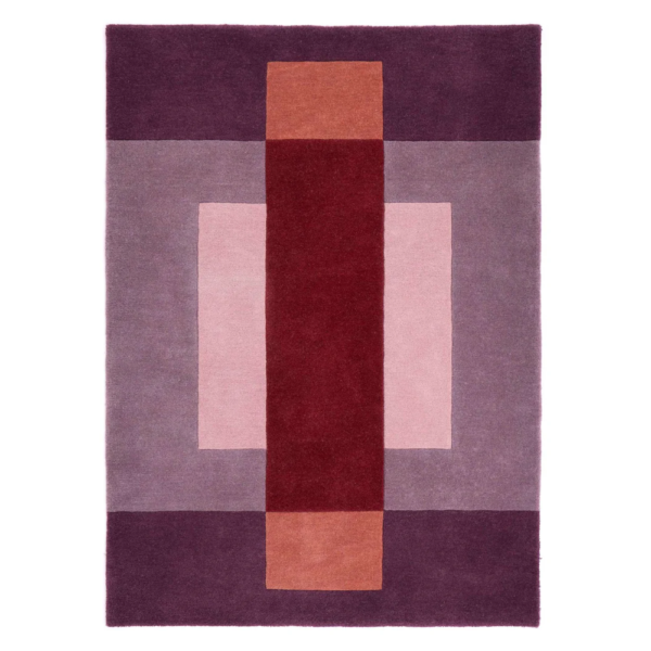 Origins Sienna Block rug with warm sienna colour‑blocked geometric pattern.