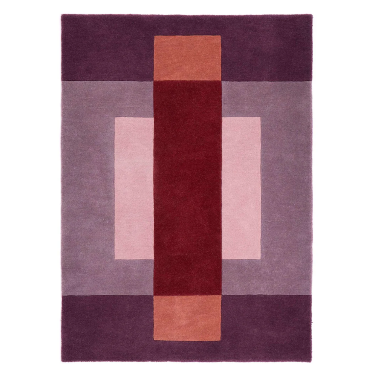 Origins Sienna Block rug with warm sienna colour‑blocked geometric pattern.