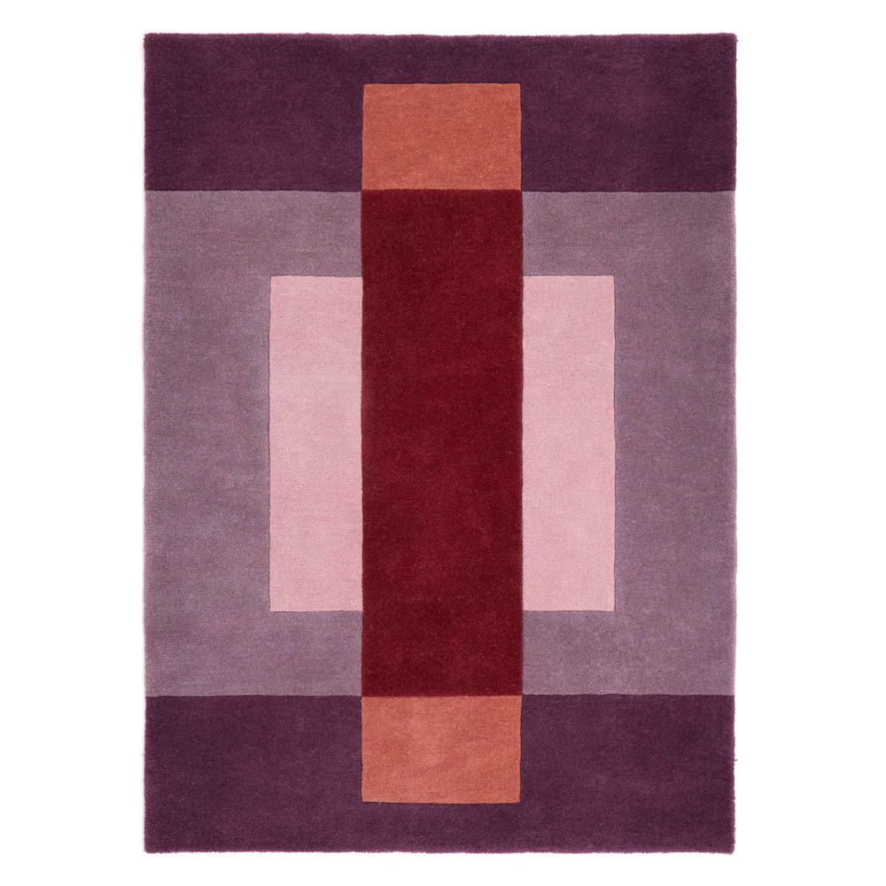 Origins Sienna Block rug with warm sienna colour‑blocked geometric pattern.