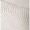 Light ivory rug with raised curved detailing and subtle layered tones