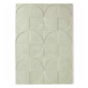Origins Penny Eucalyptus rug with a muted green tone and carved circular wool texture.