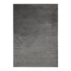 dark charcoal rug featuring raised diamond motifs and layered grey shading