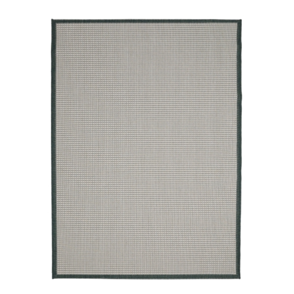 low profile natural border rug suitable for busy indoor and outdoor spaces