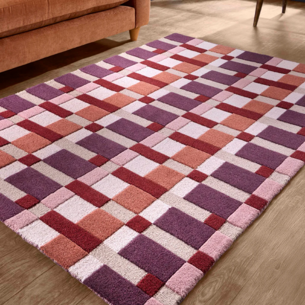 Warm sienna rug with a gentle woven‑style design and understated texture — softer, more neutral phrasing.