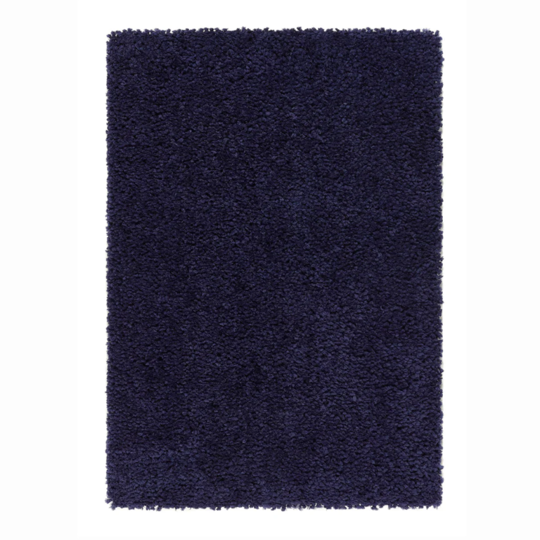 Portland Navy long‑pile shaggy rug in a deep navy shade.