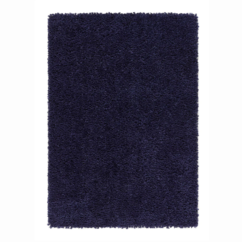 Portland Navy long‑pile shaggy rug in a deep navy shade.