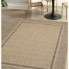 latte indoor outdoor rug with simple bordered design