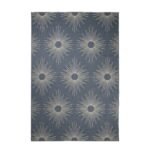 modern star motif rug with slim low profile