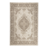 natural beige indoor outdoor rug with classic medallion design